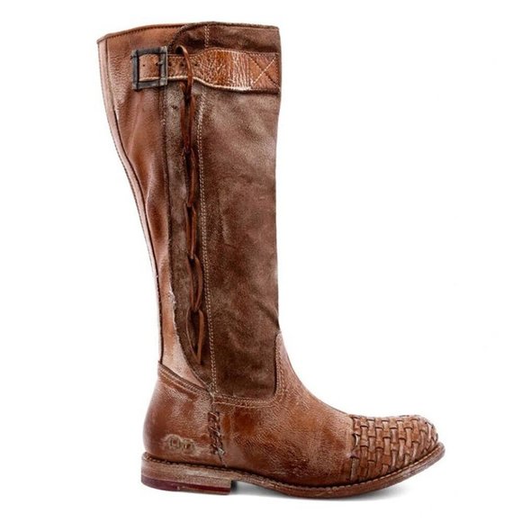 New! Bed Stu Endless Brown Knee High Distressed Boots Tan Size 10 DD311